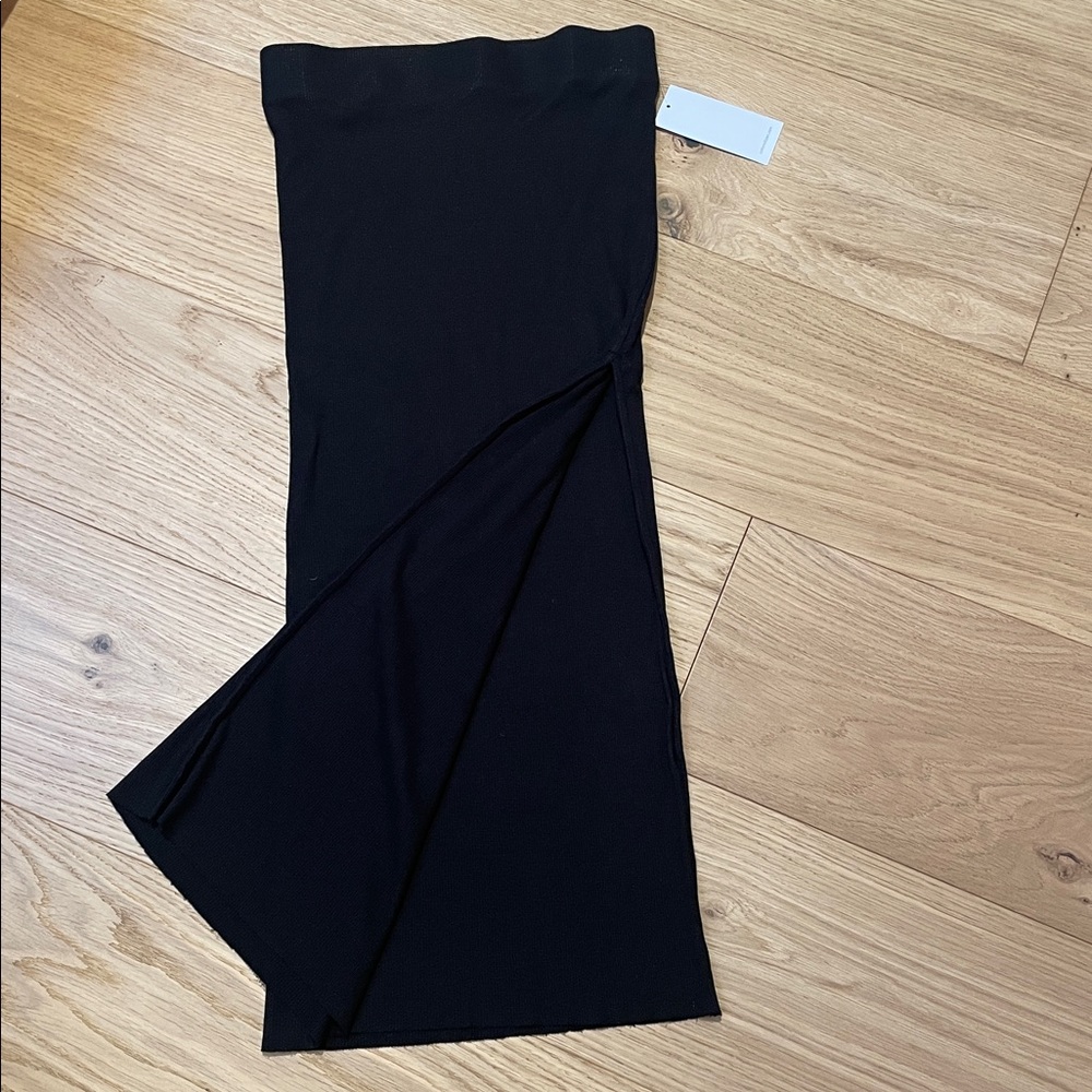 Cotton Citizen Black Midi Skirt With Slit, size XS